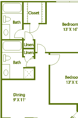 2 bed 2 bath B